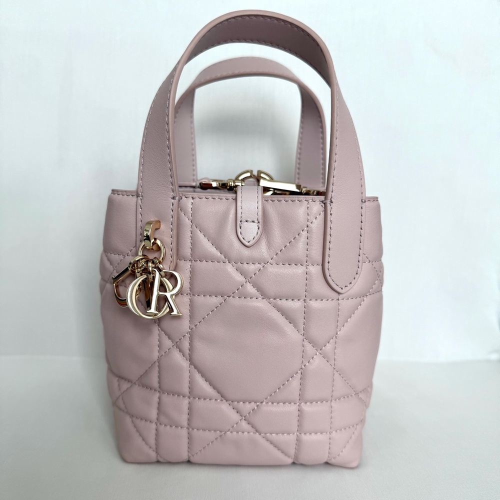 Dior Powder Pink Vertical Toujours Macrocannage Mini Tote Bag Designer - Picture 9 of 13